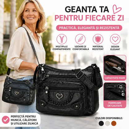 💐 Reducere de 50%! 🎁 Geantă de umăr din PU moale pentru femei – Mai multe buzunare pentru o organizare perfectă 👜🔑