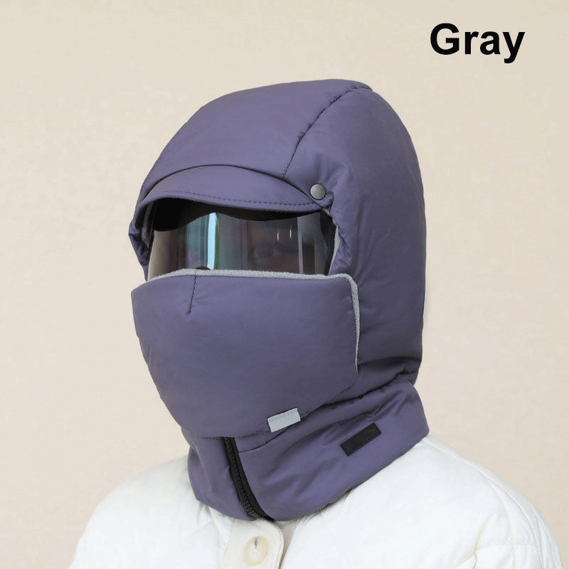 ⛄⛷【Połowa ceny jesień-zima】Nowa, ciepła, całkowicie zakrywająca, wiatroszczelna czapka z okularami rowerowymi