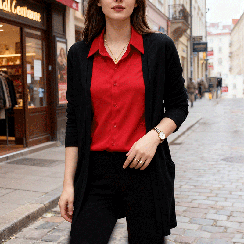 【Jesień/Zima 50% OFF】【L-5XL】2025 Nowa jesienna fałszywa koszula dwuczęściowa, elegancki styl