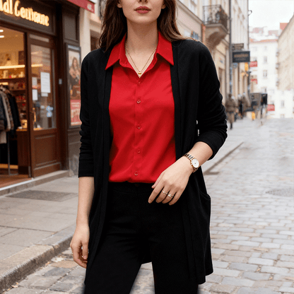 【Jesień/Zima 50% OFF】【L-5XL】2025 Nowa jesienna fałszywa koszula dwuczęściowa, elegancki styl