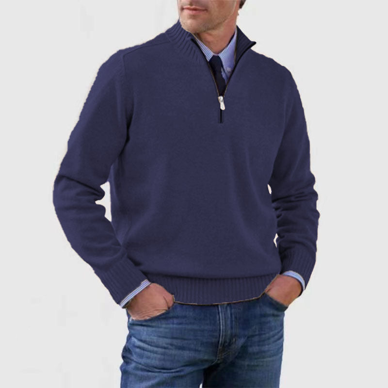 🎉【L-5XL】Pulover tricotat din cașmir pentru bărbați, stil casual, călduros și rezistent la frig