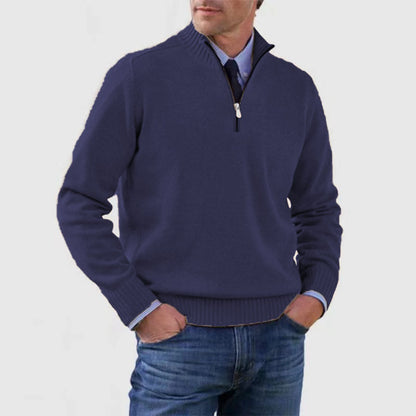 🎉【L-5XL】Pulover tricotat din cașmir pentru bărbați, stil casual, călduros și rezistent la frig