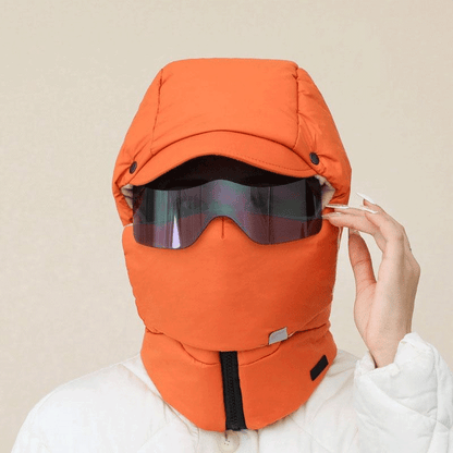 ⛄⛷【Połowa ceny jesień-zima】Nowa, ciepła, całkowicie zakrywająca, wiatroszczelna czapka z okularami rowerowymi