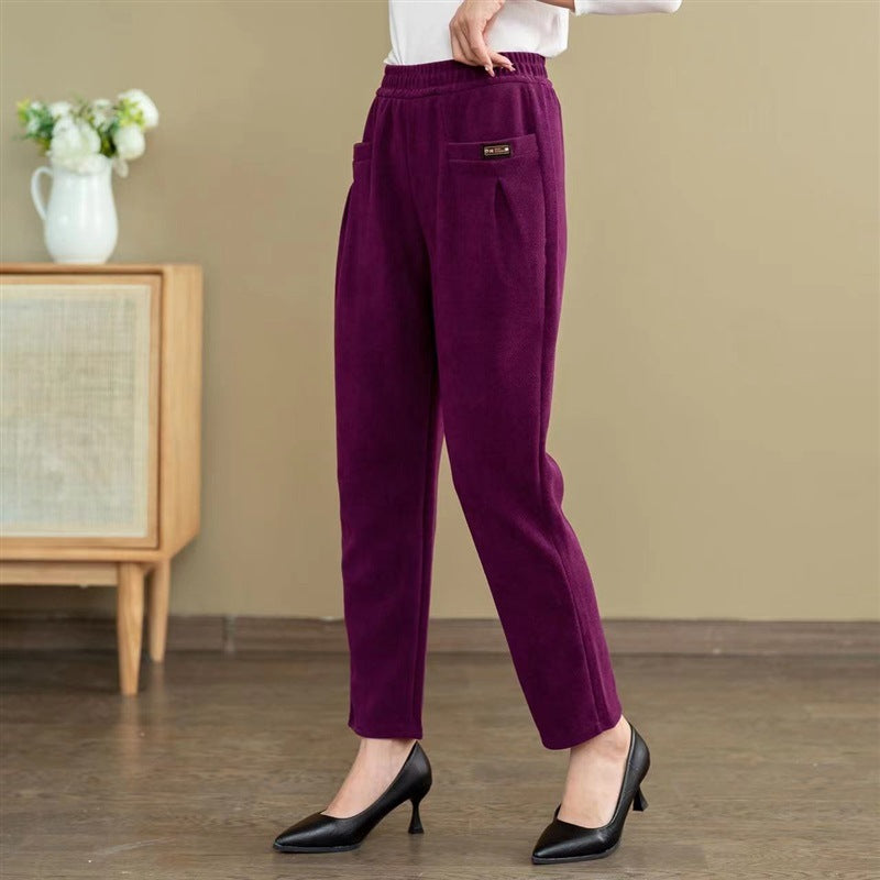 🔥 Pantaloni casual din catifea raiată de bumbac pur pentru femei