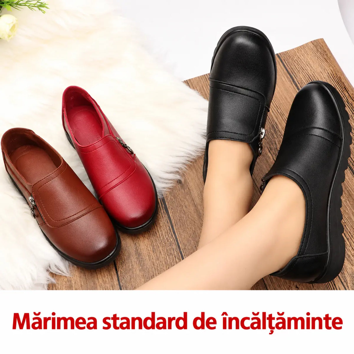 🔥【35-41】Pantofi confortabili din piele de vacă, talpă moale, antiderapantă, rezistență la uzură timp îndelungat, calitate garantată
