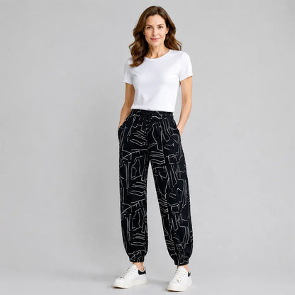 👖Pantaloni de damă din mătase glacială cu talie înaltă - croială largă, mărimi mari 40-100 kg - pantaloni respirabili cu picior larg pentru vară