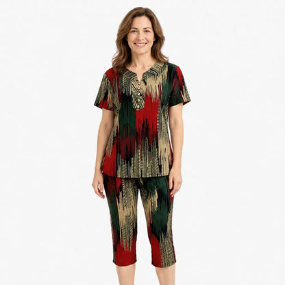 🎁【S-7XL】Costum de vară ușor pentru femei（Top + Pantaloni）