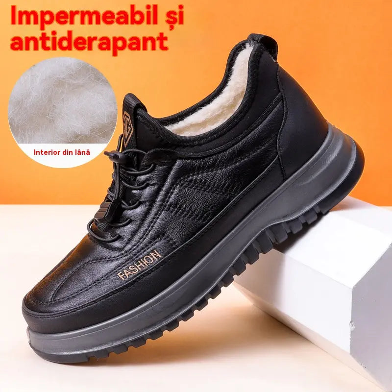 ⛄🔥【39-45】2026 Pantofi sport casual de iarnă pentru bărbați, din piele naturală, impermeabili, cu talpă moale și catifea, noi