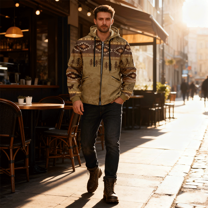 【Половина цена за сезона на есента и зимата】 Мъжко яке за есен и зима с качествено свободен стил, допълнителен плюш, дебела и от агнене вълна