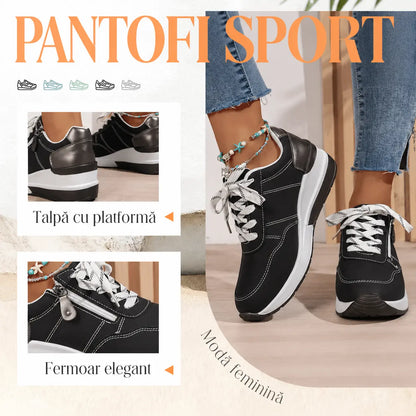 🔥Bestseller 【Reducere de 50%】Pantofi ortopedici moderni și confortabili pentru femei, cu fermoar lateral și talpă groasă