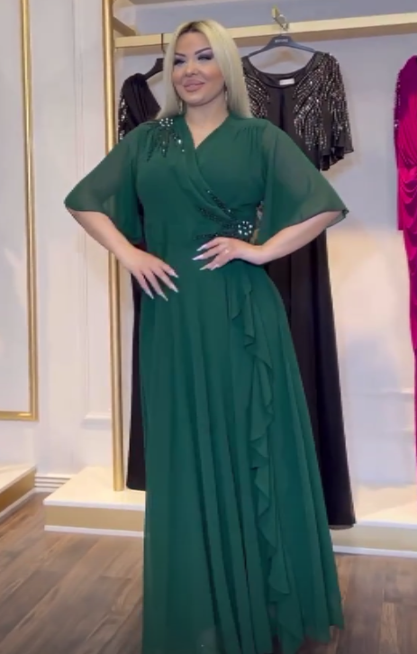 【S-5XL】❤️2025 noua rochie din sifon cu volane