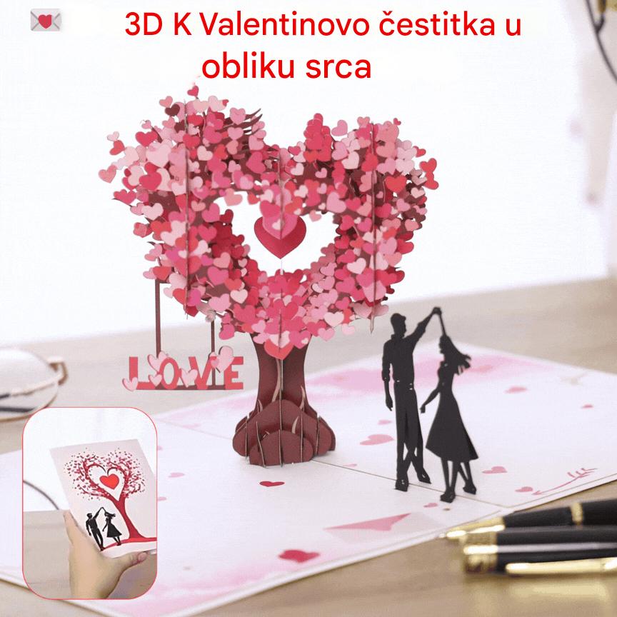 💕💞 Valentinova čestitka: 3D čestitka s drvetom u obliku srca