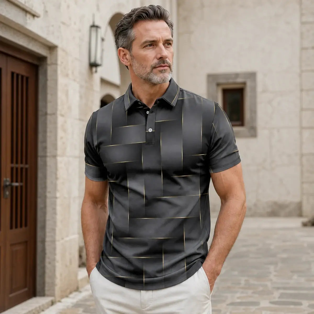 ✨🔥Accesoriu nou de vară【S-5XL】Tricou polo ușor de lux în carouri pentru bărbați, de vară nouă - confortabil la atingere și respirabil