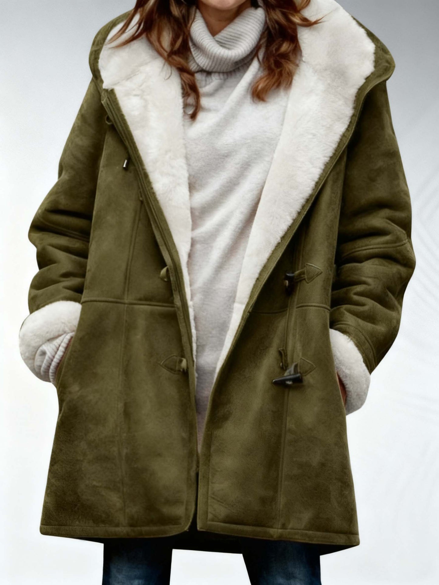 🥼🐏💖【Nowość zimowa 43% zniżki】2025 Modna i ciepła damska kurtka z zamszu, z ociepleniem z wełny, S-5XL, kurtka zimowa/na co dzień