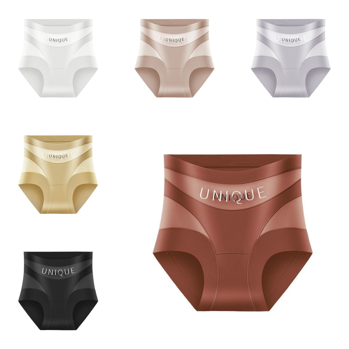 【Set 6 bucăți】—— Ofertă de ultima zi💥 Lenjerie intimă cu susținere ridicată, confortabilă, fără cusături și respirabilă, care modelează abdomenul