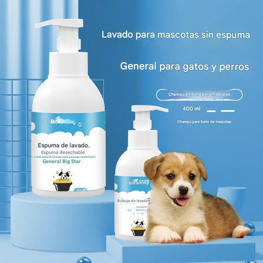 Espuma desodorante suave a base de plantas para mascotas, champú para mascotas