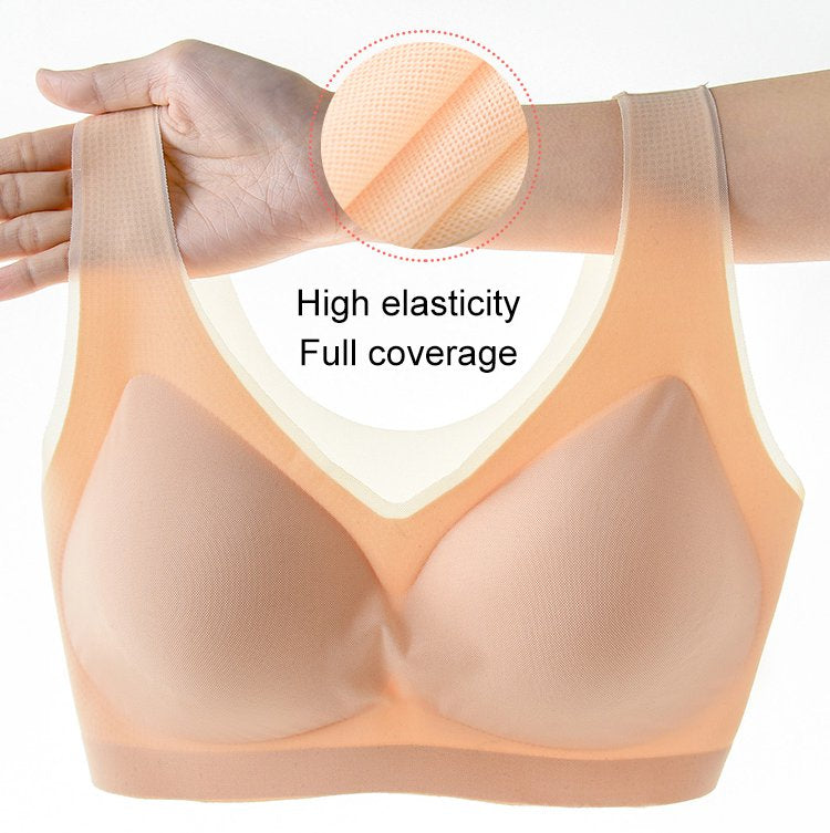 🏆【Kup 3, vezmi 3】【40-120 kg】2025, bezešvá podprsenka z ledového hedvábí s liftingovým efektem 