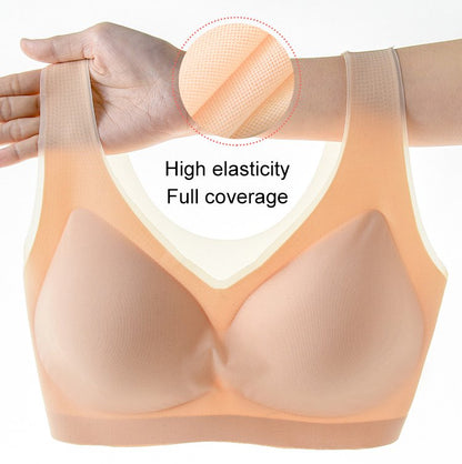 🏆【Kup 3, vezmi 3】【40-120 kg】2025, bezešvá podprsenka z ledového hedvábí s liftingovým efektem 