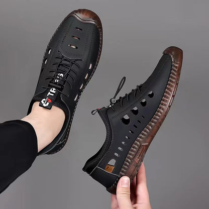 🔥✨【39-44】Sandale bărbătești din piele naturală, lucrate manual, cu design perforat