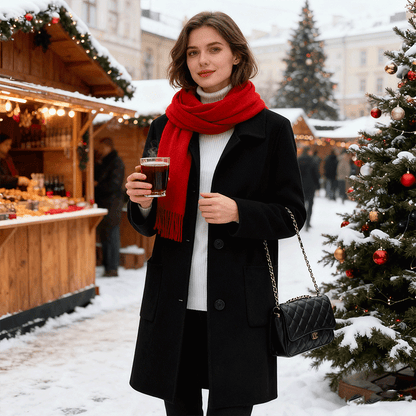 📢50% rabat 🔥Nowy model 2025 roku damski wyjątkowy kaput z czystej wełny