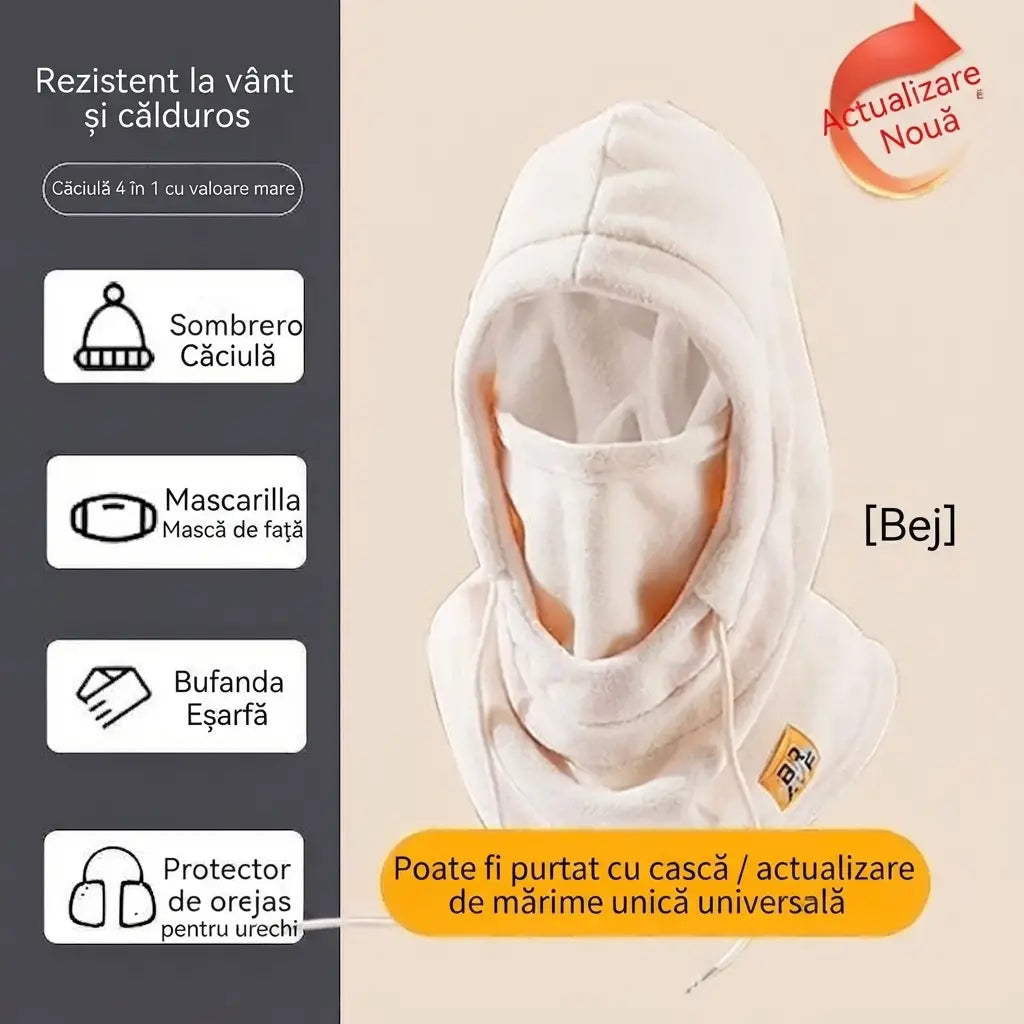 ❄️Căciulă termică cu acoperire completă și căptușeală din fleece, care asigură protecție termică la temperaturi de până la -20 de grade Celsius. ⛷️ Ideală pentru schi, motociclism și activități în aer liber.