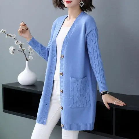 ✨🎀【S-4XL】Pulover supradimensionat (Primăvară/Toamnă 2026): Jachetă tricotată nouă, groasă și lejeră pentru femei