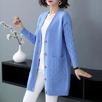 ✨🎀【S-4XL】Pulover supradimensionat (Primăvară/Toamnă 2026): Jachetă tricotată nouă, groasă și lejeră pentru femei