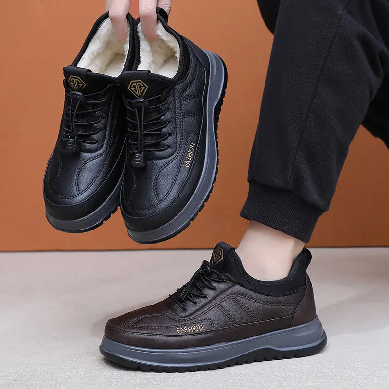 ⛄🔥【39-45】2026 Pantofi sport casual de iarnă pentru bărbați, din piele naturală, impermeabili, cu talpă moale și catifea, noi
