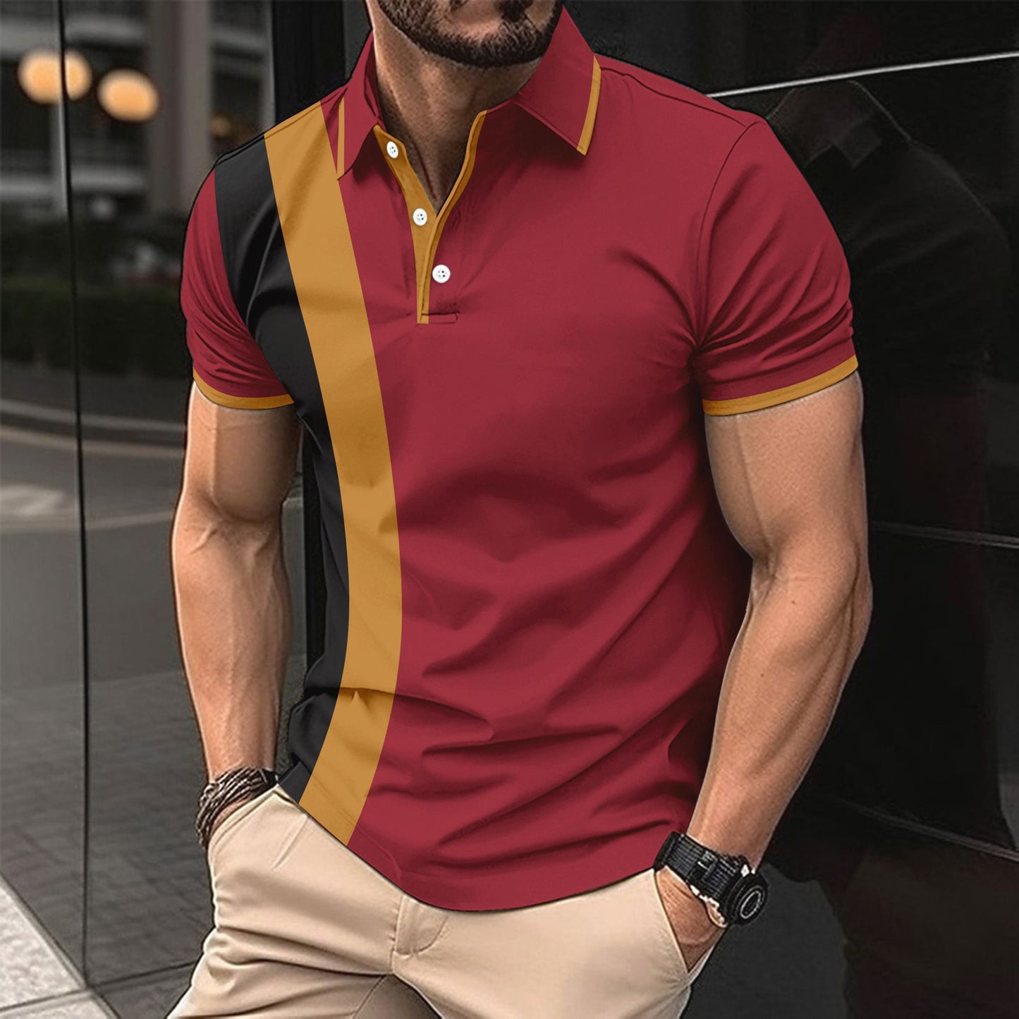 【S-6XL】Tricou/polo din bumbac pentru bărbați, mărimi mari