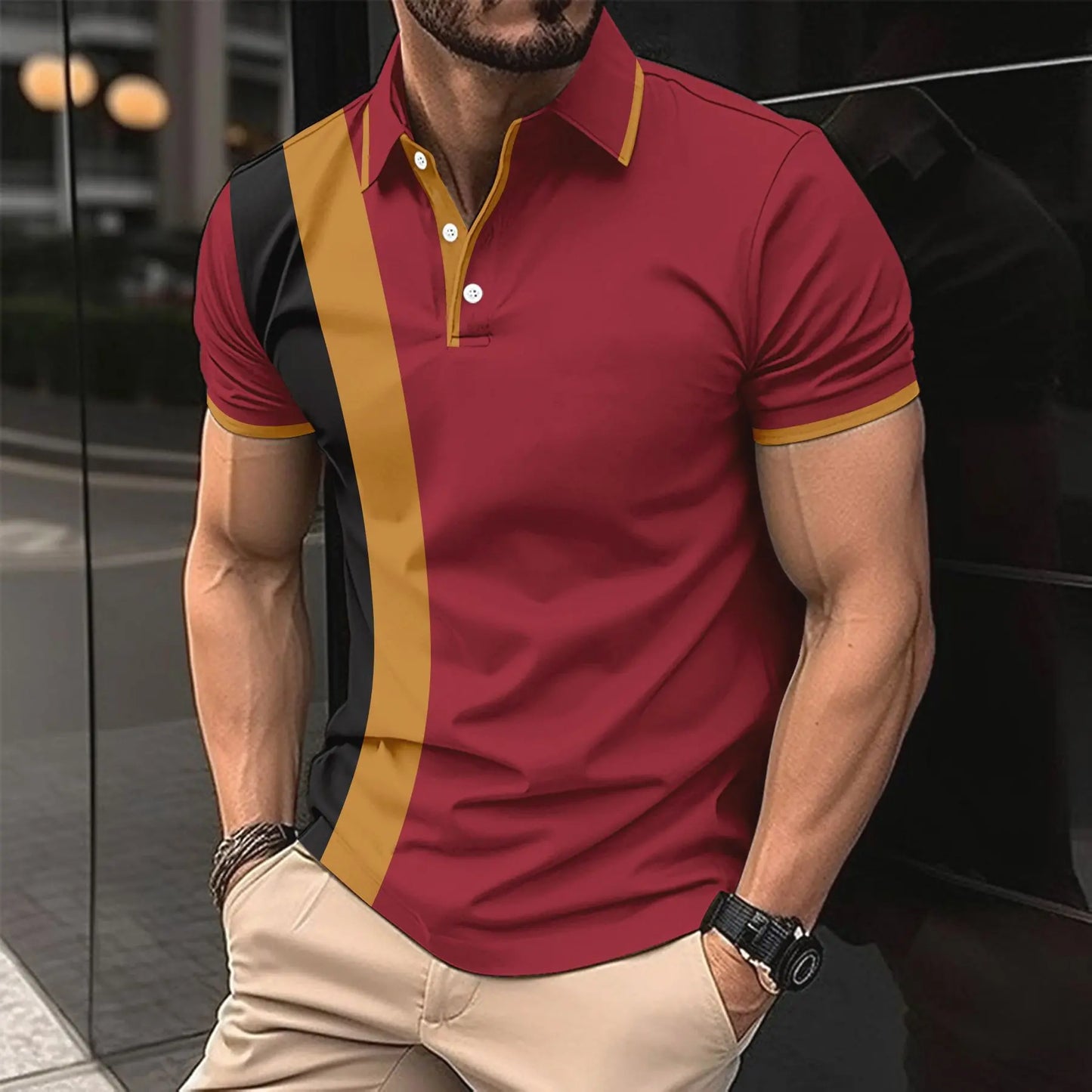 【S-6XL】Tricou/polo din bumbac pentru bărbați, mărimi mari