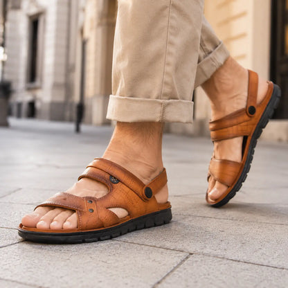 【39-45】Sandale de cea mai înaltă calitate, lucrate manual din piele de vacă crescută la pășune, atent selecționată.