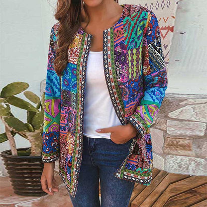 ✨✨【M-6XL】Jachetă lejeră de damă, cu imprimeu și mâneci lungi – stil casual, în tendințe pentru 2026