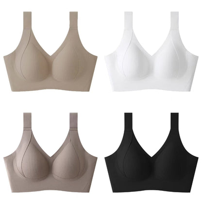 😍【Set de 4 bucăți】【M–3XL】Sutiene de damă fără cusături și fără armătură ❤️【40–95 kg】