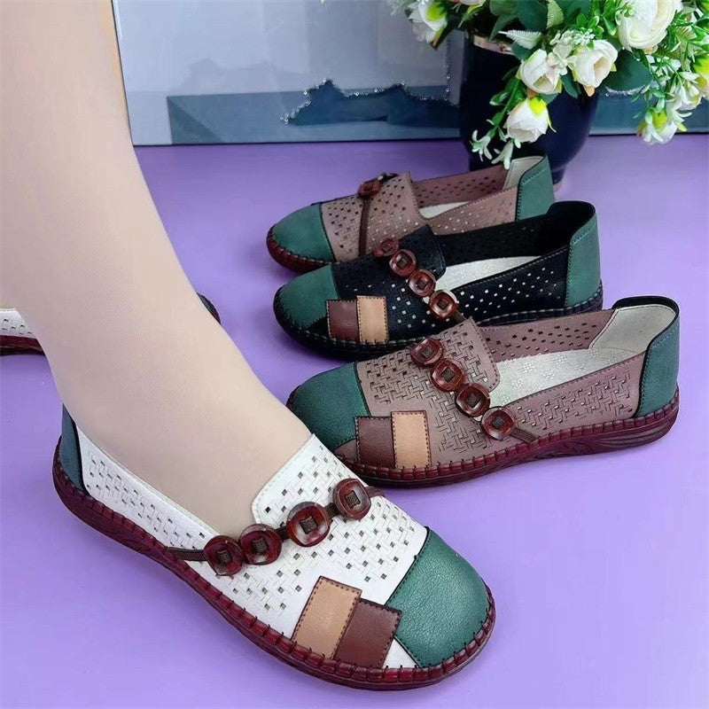 Wyprzedaż końcowosezonowa💥【35-41】Miękkie skórzane buty casualowe, nowa kolekcja 2025✅Wygodne i oddychające✅Bez sznurówek 