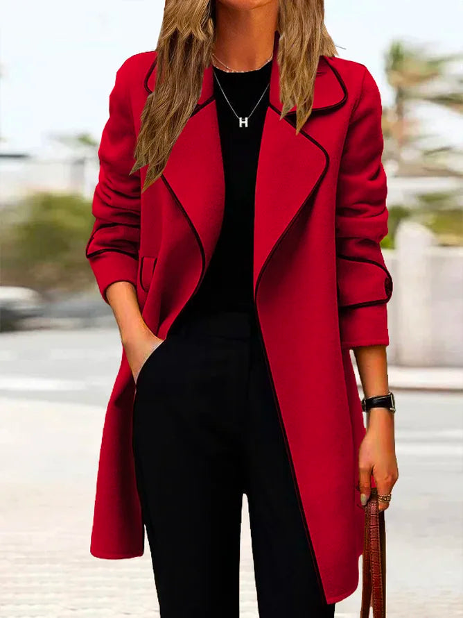 💖🔥【Επίπτωση 50%】[M-4XL] Νέο μοντέλο φθινοπωρινό/χειμερινό 2025, γυναικεία κάρδιган διπλής όψης μέσου μήκους από κασμέρι