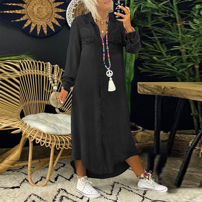👘 50% reducere💥【40-120kg】Rochie nouă din denim mărime mare