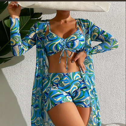 🔥✨【Ofertă de lichidare】2025👙 Noul costum de baie la modă, din trei piese, disponibil în mai multe culori