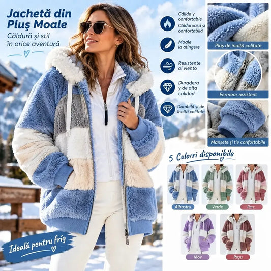 ☃️Ofertă pe timp limitat, reducere de 50%❄️【S-5XL】Jachetă de iarnă pentru femei, nouă (colecția 2026), groasă, cu benzi din pluș