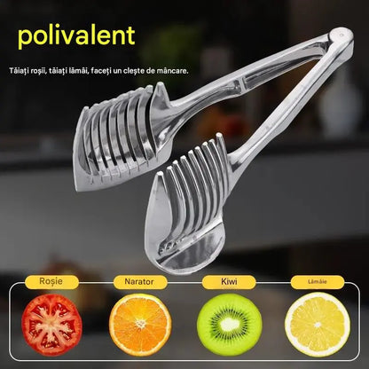🍅 Tăietor manual de bucătărie din oțel inoxidabil | Ghid pentru tăieturi uniforme de roșii, lămâi, ceapă și altele