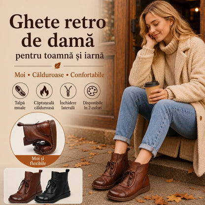 🔥✨【Mărimi 35-40】🌷👢Precomandă pentru începutul toamnei 🎉 Pantofi retro pentru femei, confecționați din piele moale
