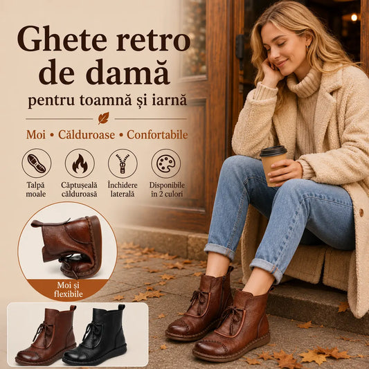 🔥✨【Mărimi 35-40】🌷👢Precomandă pentru începutul toamnei 🎉 Pantofi retro pentru femei, confecționați din piele moale