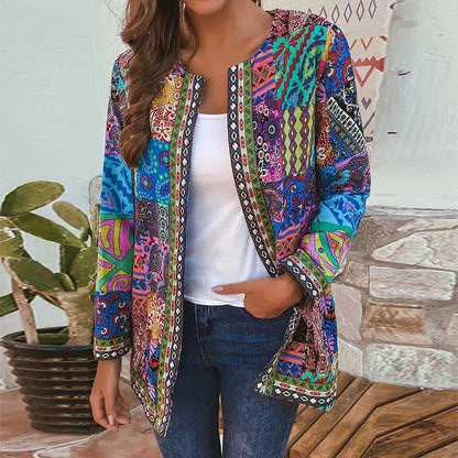 ✨✨【M-6XL】Jachetă lejeră de damă, cu imprimeu și mâneci lungi – stil casual, în tendințe pentru 2026