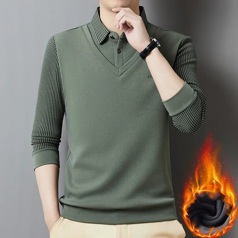 🔥👔【M-4XL】Top cald pentru bărbați din cașmir premium, din două piese, all-in-one