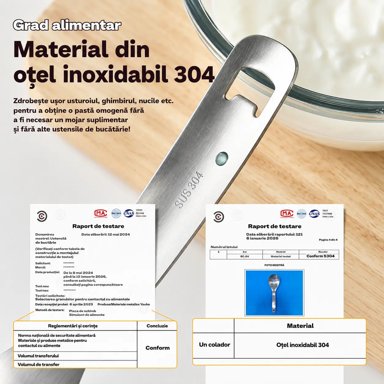 🔥50% reducere🔥🥄Lingură multifuncțională cu strecurătoare din oțel inoxidabil 304