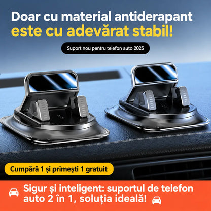 🚗 Suport auto pentru telefon 2 în 1, rotativ la 360° și antiderapant