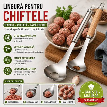 🍖【Set de 2 bucăți】Formă pentru chiftele din oțel inoxidabil 304 – ideală pentru prepararea chiftelelor din carne și pește, perfectă pentru gătit acasă 🥄