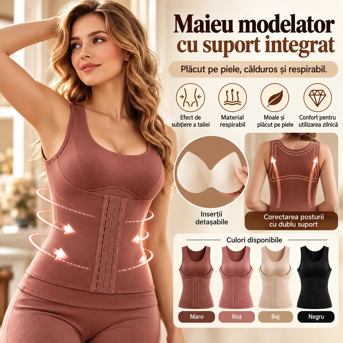 【XL-5XL / 4 culori】Vestă călduroasă cu căptușeală din fleece, fabricată în Germania, concepută pentru a modela zona abdomenului și a taliei