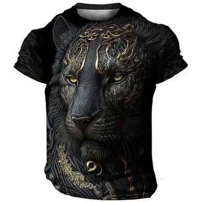 🔥Tricou bărbătesc nou cu mânecă scurtă și imprimeu 3D animal print 2026.