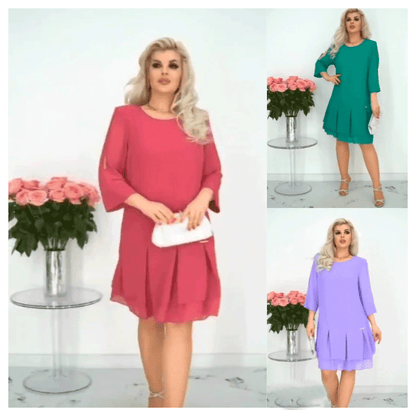 💕【S-5XL】👗Rochie elegantă cu imprimeu din plasă pentru doamne