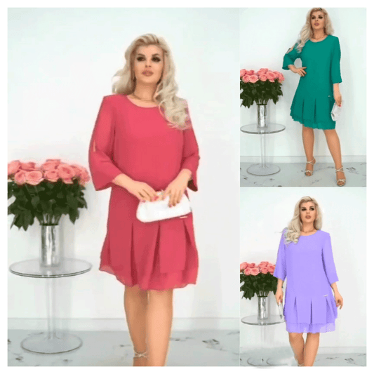 💕【S-5XL】👗Rochie elegantă cu imprimeu din plasă pentru doamne